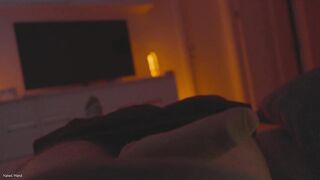 sweating hard as penis pulses through stomach