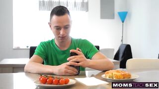 Big Tit Busty Blonde European MILF Shalina Devine Screws Stepson Creampie Twice