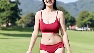 woman all naked being glad ai clip