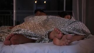 I share a bed with my stepsister after a rainy day