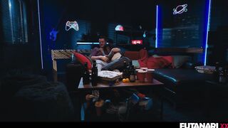 Lewd Lesbian Grows Big Dick - Interracial Futanari Lezdom