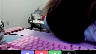 Teasing my step-brother's friends on Discord then fingering myself underneath the table