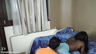 ebony princess coloured pantyhose sexnylon booty facesitting ass worship and nylon feet licking