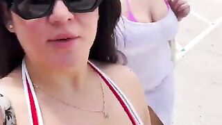 VLOG: Undressed Beach in Miami with 2 Curvy Baddies