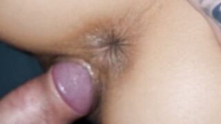 Close-up of a dick in a twat, moist holes