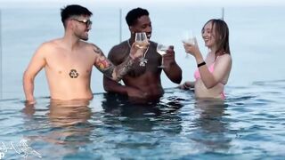 Teen DP after the pool, BBC and Colombian guy