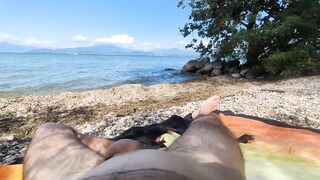 Jerk Off in Public – I Get Undressed on the Beach and a Hot Cutie Enjoys the Show