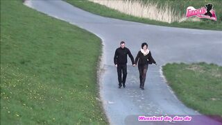 Excited German MILF bangs in public on a bench