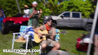 REALITY KINGS - Cheerleader Kait’s Rowdy Outdoor Party Turns Naughty With Vagina Play And Wild Riding