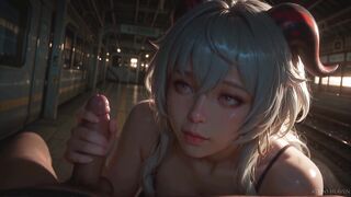 Devil Angel with Red Horns Waits at Teach Station And She’s SO Moist! - ATKINS HEAVEN