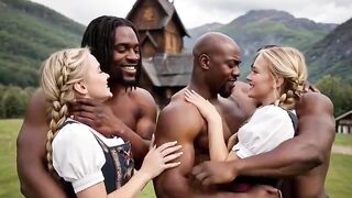 Spa BBC!!!! "Capítulo 4" ((Norwegian Beauties)) Gorgeous golden-haired gals big twats and strumpets having interracial sex, getting their asses and twats pounded by big black ramrods and creampie [AI Generated]