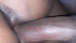 Big black ramrod pounding a sexy black cutie hard.