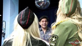 WHORNY FILMS - Fake Military Blondes in Uniforms Busted at Bar – Strip Naked & Share Bartender's Weenie