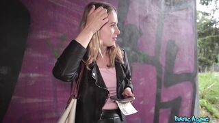 Public Agent FULL SCENE - Cute & hesitant students first public sex in the rain