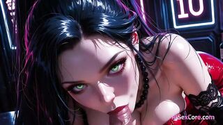 Black ponytail bounces getting pounded on the bar hawt cum explodes all over her beautiful face (AI)