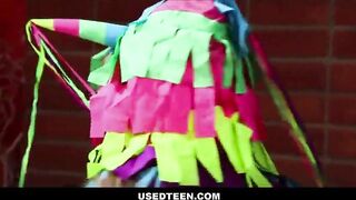 UsedTeen - Hot Freeuse Petite Golden-haired Teen Used By two Boyz With Big Cocks To Enter Sorority House