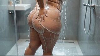 stepmother taking a washroom and putting on her garments