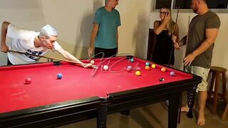 The cuties wanted to learn how to play pool, and we taught 'em how to hold the cue stick.