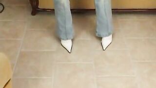 Beautiful brunette teen stripping her clothes