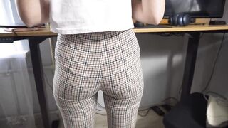 Office Cutie Teases Ass In Full Back Panties