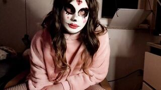Gothic trans woman masturbates - orgasm