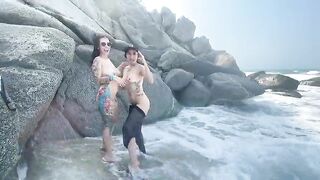 Hawt threesome on a nudist beach!! - BLAKEPRODUCTIONS