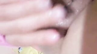 Naughty, bare hotty masturbating on the bus