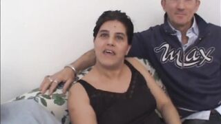 Overweight amateur brunette gets busy with two rods