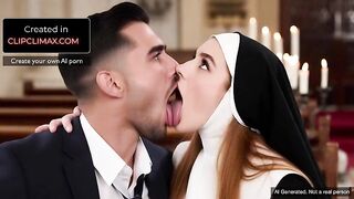 AI Gen Naughty Nun Seduces Businessman & Takes Knob Inside the Church