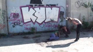 Outdoor boots licking