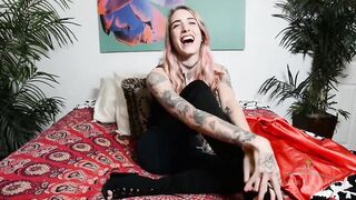 Pearl Sage Undresses and Spreads her Biggest Bush