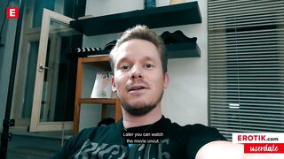 Black-haired girl Nelly Kent spoils her shy fan! (GERMAN)