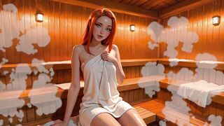Atom Eve Gets Banged & Facialized in Sauna - AI-generated