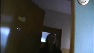Big boobed brunette fingering vagina in advance of giving a oral job