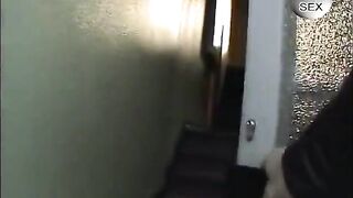 Busty brunette toying cunt in advance of jerking ramrod until jizz flow