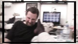Feet in pantyhose stuffed in serf's mouth