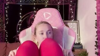 Plays With Giant Toy and Cums Hard