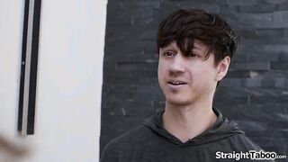 Brunette Jewel Diamants cover is blown when her bfs stepdad recognizes her.He gives her the option to let him bang her or he will spill the secret