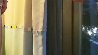 Kiwi MILF bitch impales herself on Vibrator stuck on Hotel glass window for all to see