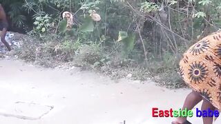 Outdoor fucked with African BBW