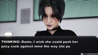 Femboy was caught watching his shemale hentai coworker's porn and ended up getting throat screwed