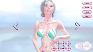 Shemale hentai Lesbian where Sexually excited Shemale fucks Angel in Cunt and Anal, and CUM in Mouth - Animated Sex by the Pool