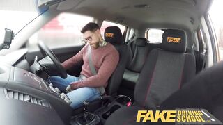 Fake Driving School 2 students have hot backseat sex when instructor leaves