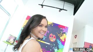 TRUE ANAL Zoe Bloom has her constricted ass creampied