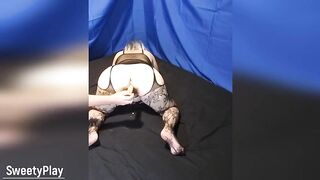 Creampie leaking anal fingering orgasm