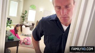 Sexy Brunette Stepdaughter Gets Tied And Drilled by Stepdad