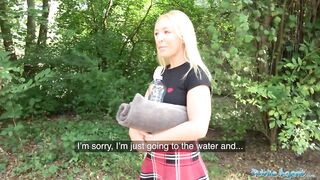 Public Agent British Blonde Amber Deen first time outdoor sex