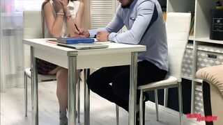 Teacher bangs me in my virgin cunt after class