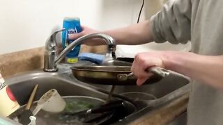 Your husband washes the pans without you asking