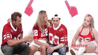 Step Dad Insists I Kiss Step Mama To Make His Team Win (Results In Family foursome)